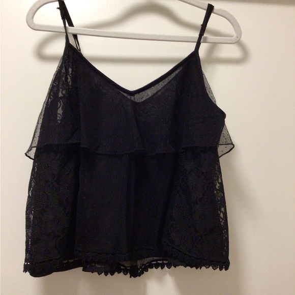 Womens American Eagle Lace Crop Top Tiered Layered Cami - Picture 1 of 4